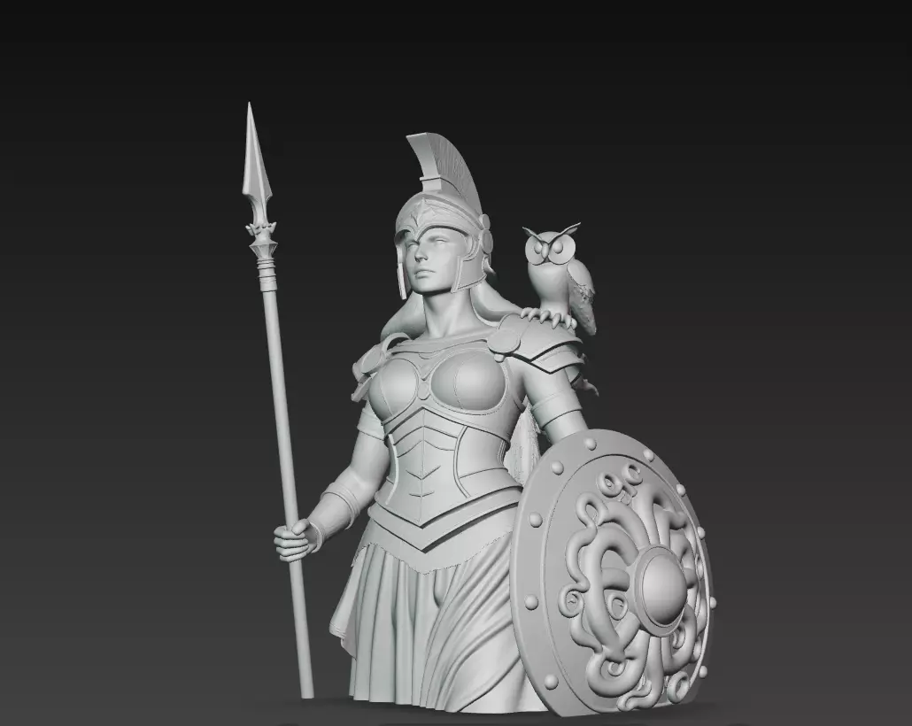 Athena - Warrior Goddess of Wisdom 3D Model 3D print model_6