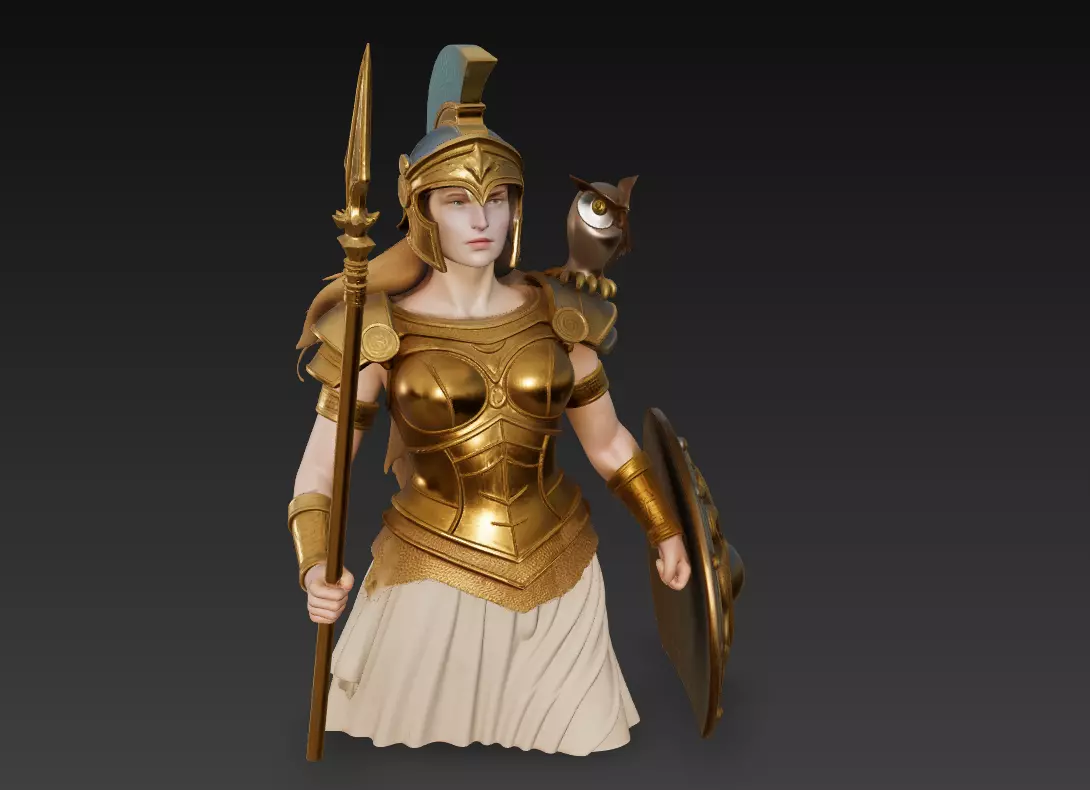 Athena - Warrior Goddess of Wisdom 3D Model 3D print model_1