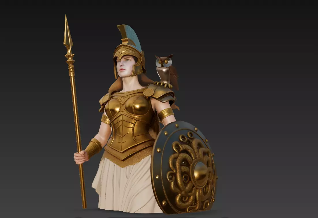 Athena - Warrior Goddess of Wisdom 3D Model 3D print model_0