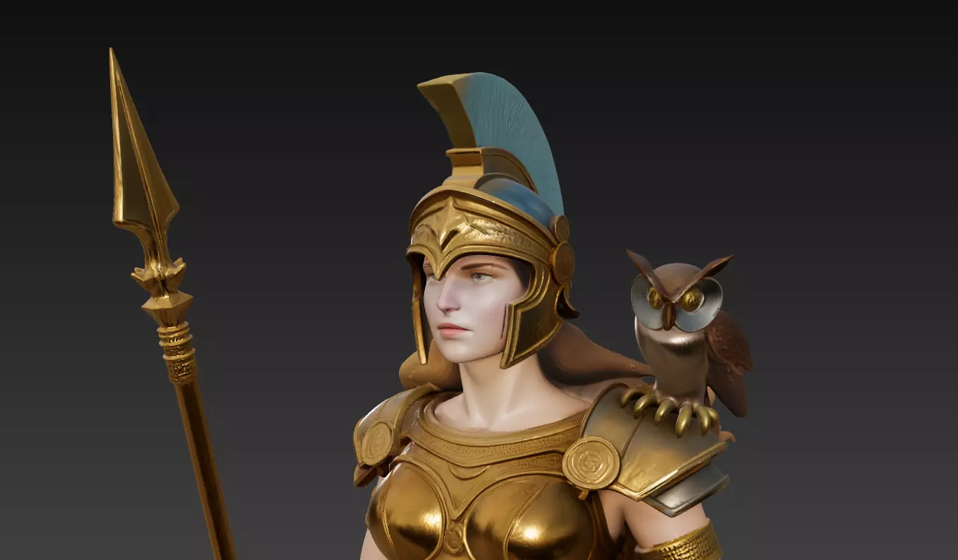 Athena - Warrior Goddess of Wisdom 3D Model 3D print model_4