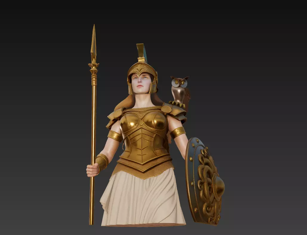 Athena - Warrior Goddess of Wisdom 3D Model 3D print model_2