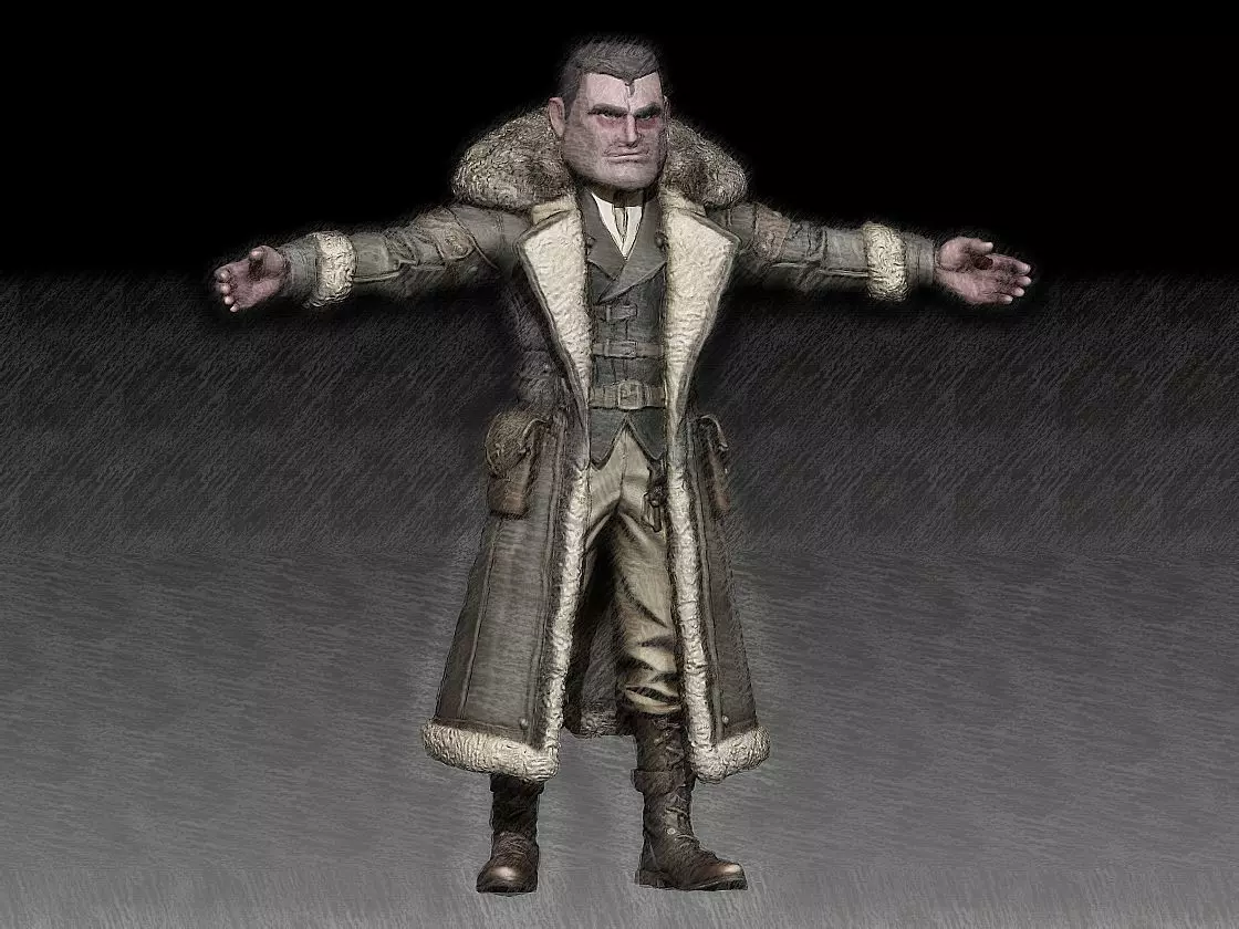 Winter Man Low-poly 3D model_3