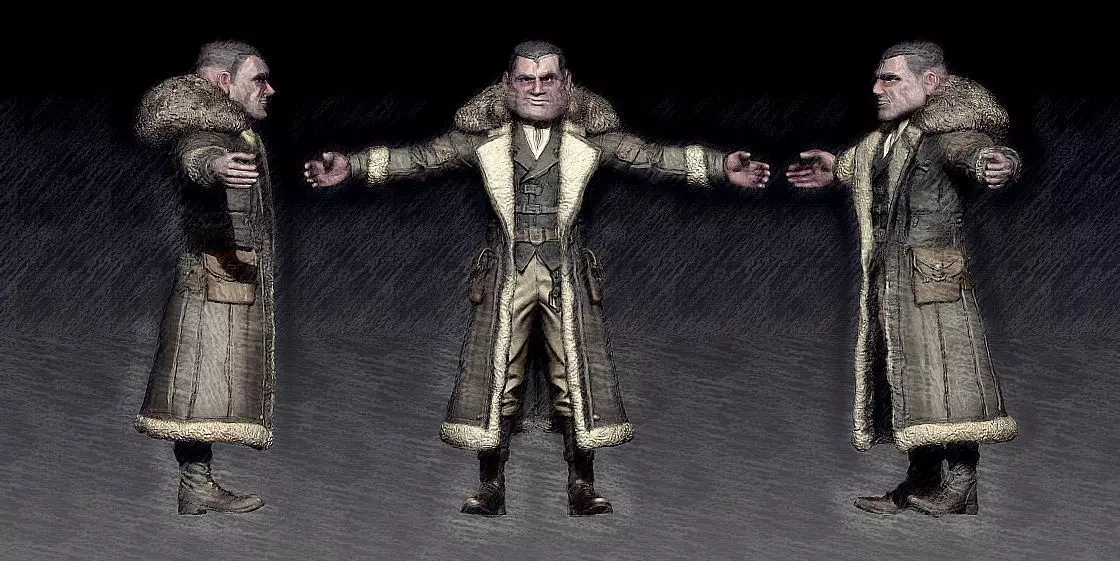 Winter Man Low-poly 3D model_1