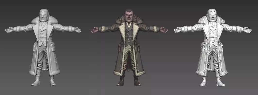 Winter Man Low-poly 3D model_0
