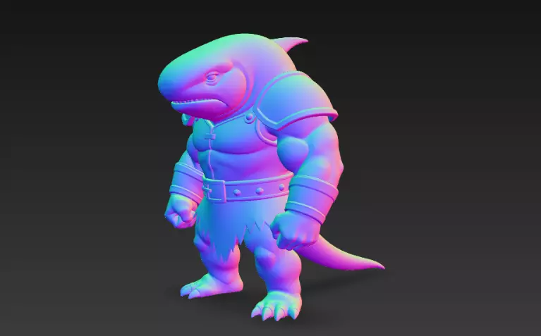 Shark Monster Big Muscle Haifisch  3D print model_3