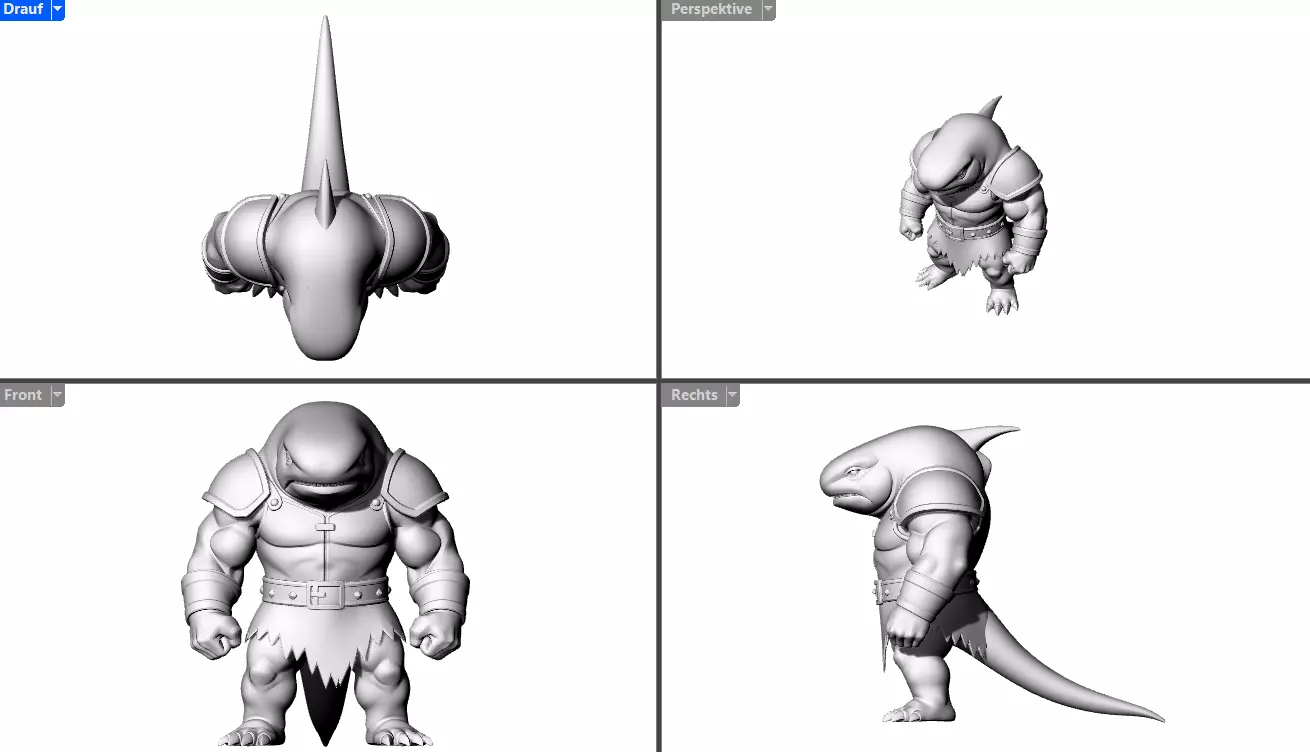 Shark Monster Big Muscle Haifisch  3D print model_5