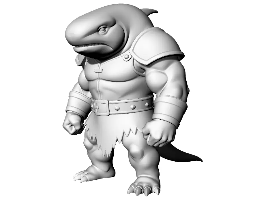 Shark Monster Big Muscle Haifisch  3D print model_1