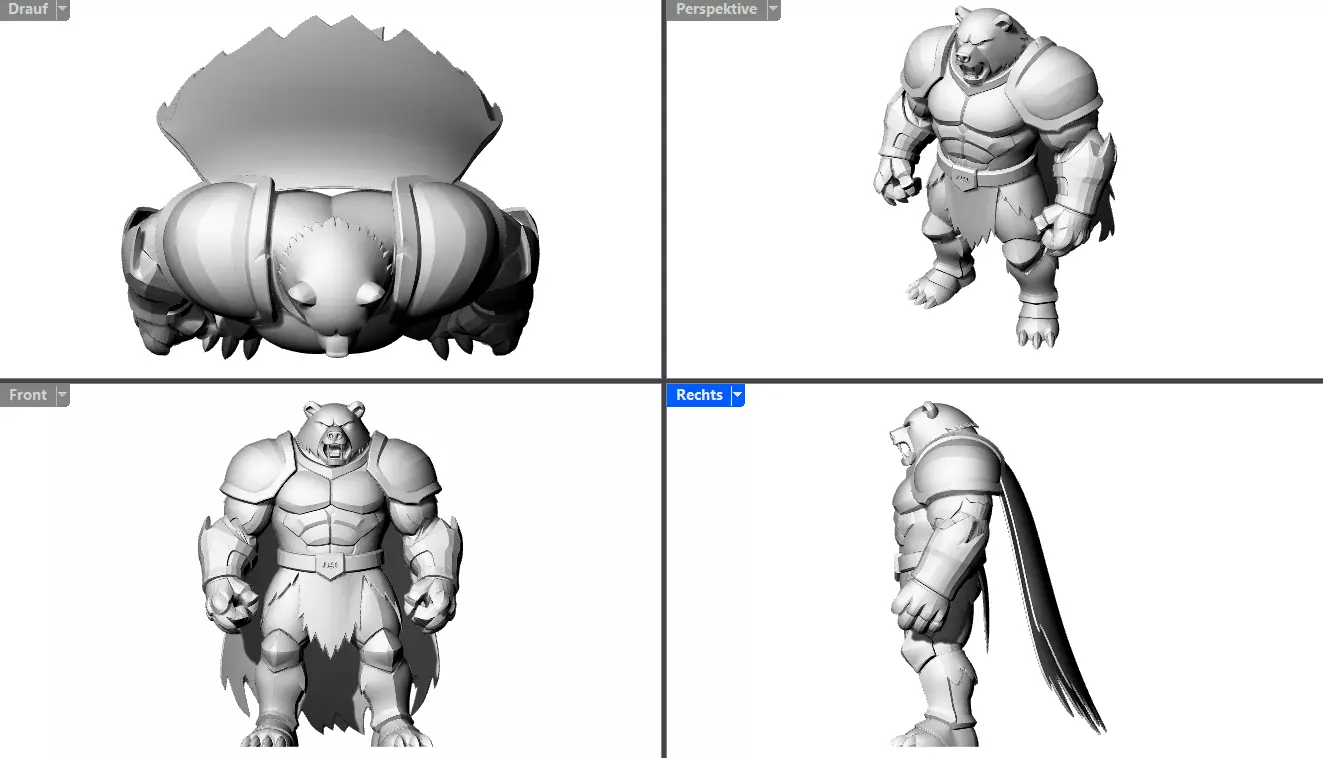 Bear Monster Big Muscle 3D print model_3