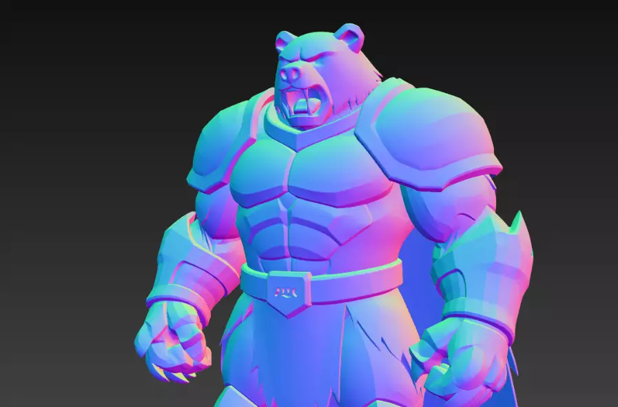 Bear Monster Big Muscle 3D print model_0