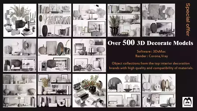 Over 500 3D Decorate Models 