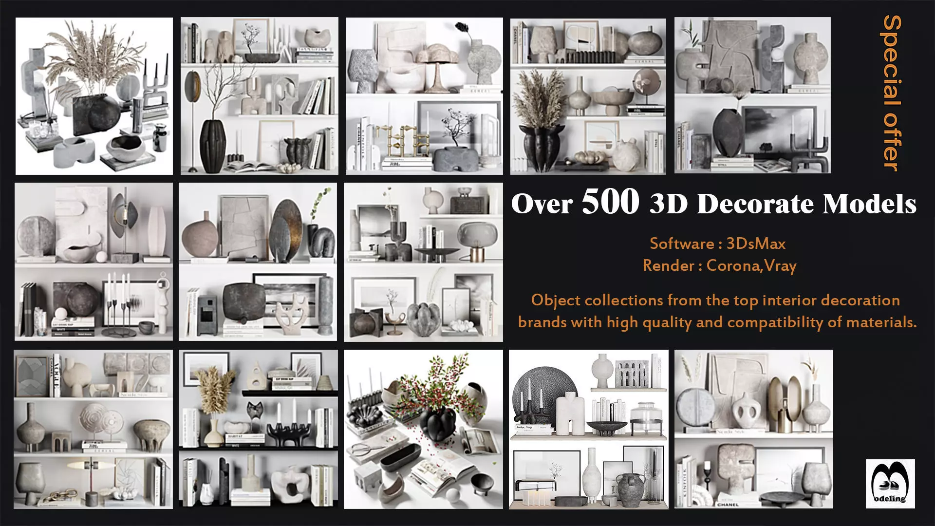 Over 500 3D Decorate Models  3D Model Collection_0