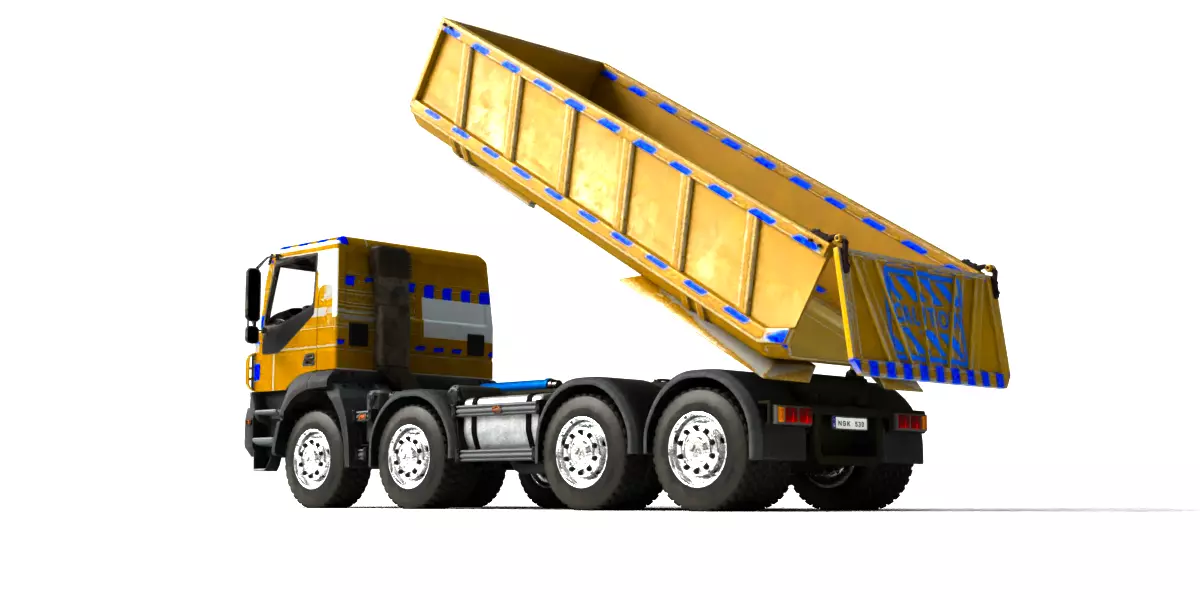 Rigged Dump Truck 3-Pack Construction Vehicles Bundle 3D model_40