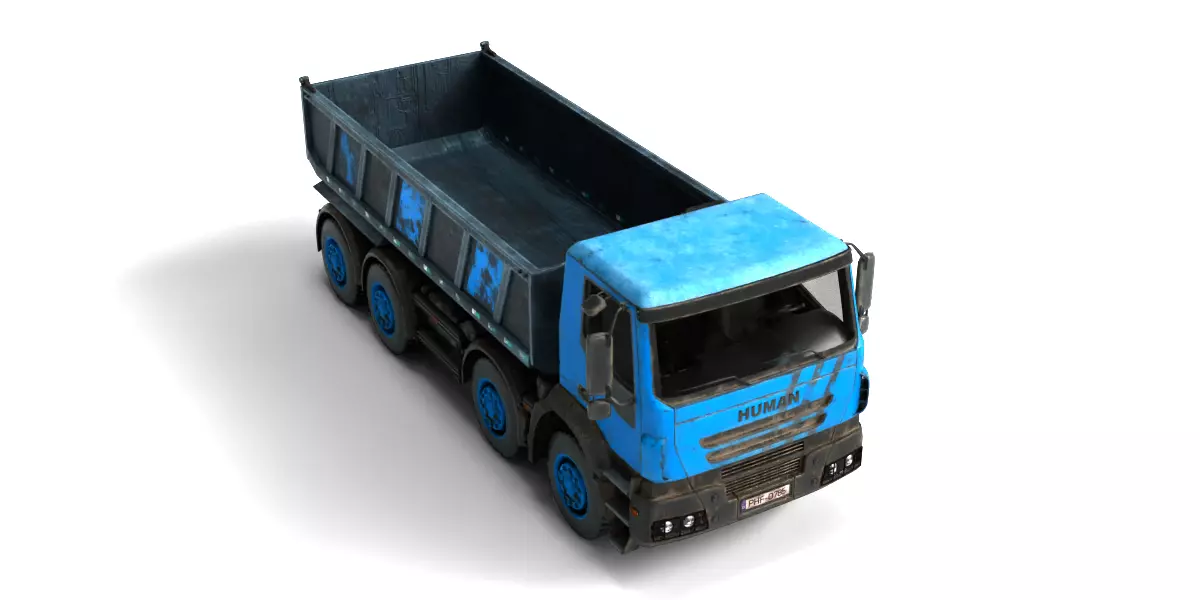 Rigged Dump Truck 3-Pack Construction Vehicles Bundle 3D model_17