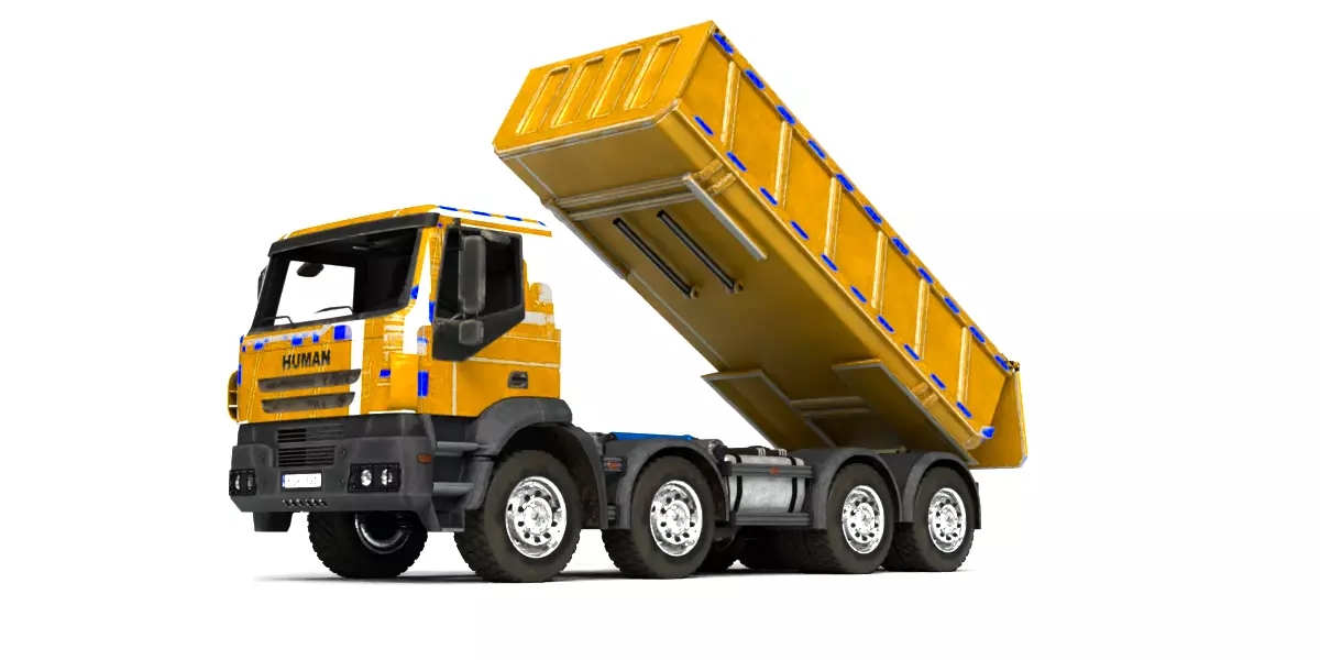 Rigged Dump Truck 3-Pack Construction Vehicles Bundle 3D model_39