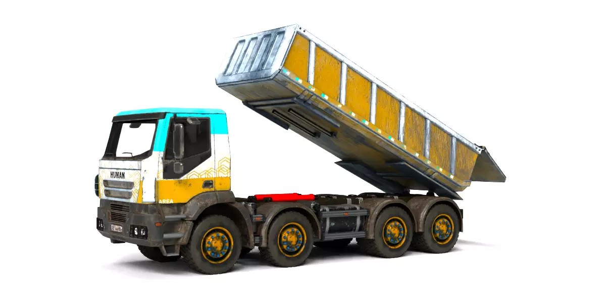 Rigged Dump Truck 3-Pack Construction Vehicles Bundle 3D model_23