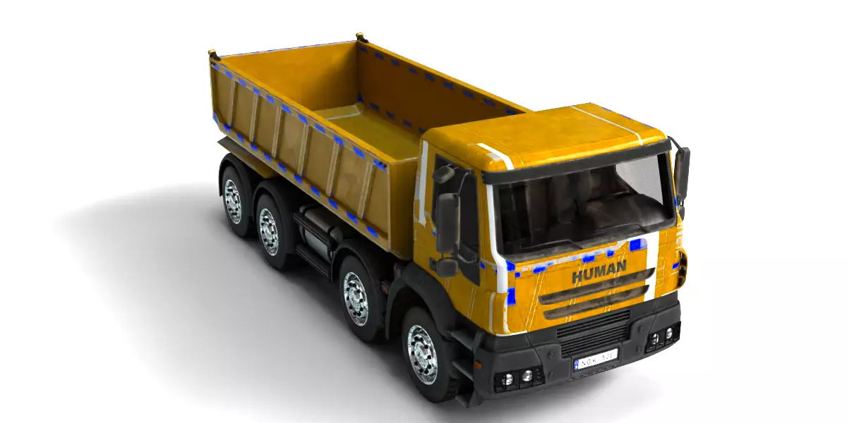 Rigged Dump Truck 3-Pack Construction Vehicles Bundle 3D model_36