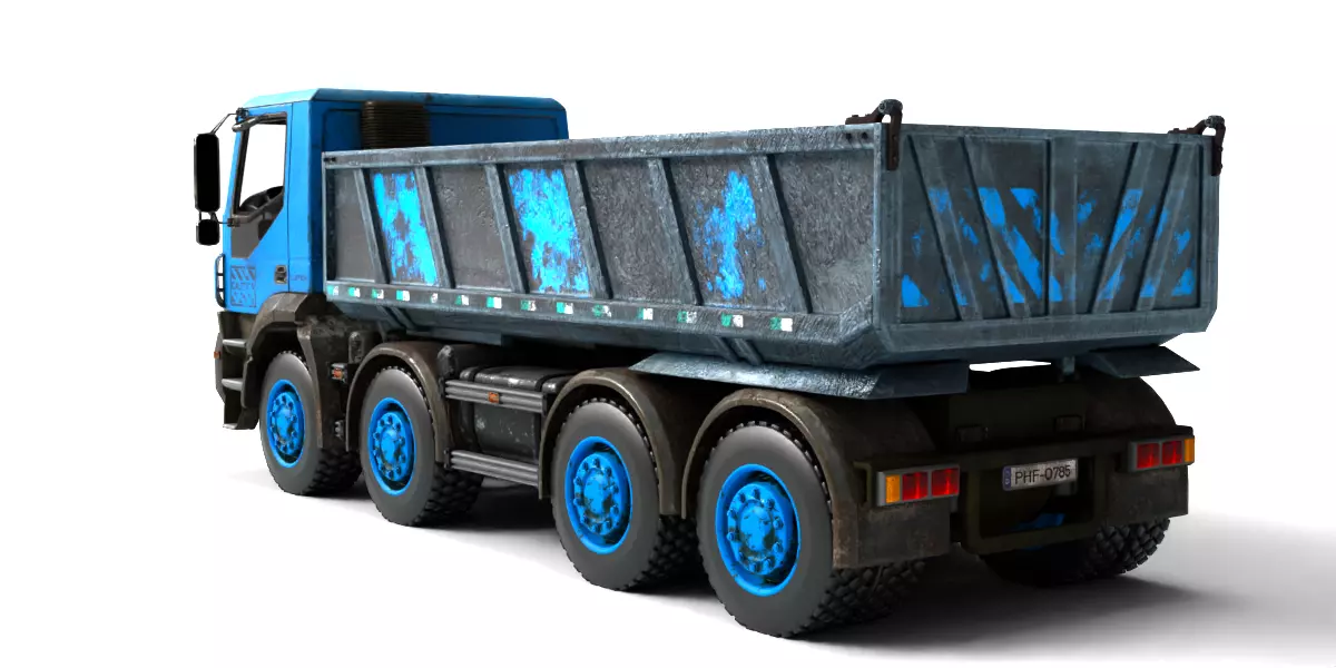 Rigged Dump Truck 3-Pack Construction Vehicles Bundle 3D model_7