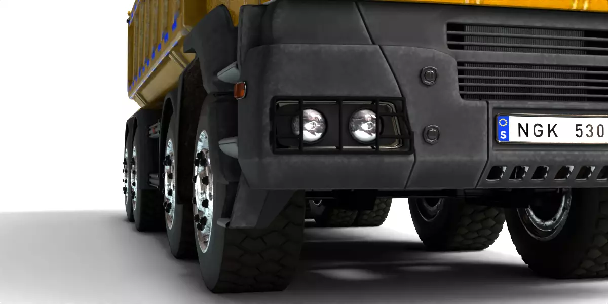 Rigged Dump Truck 3-Pack Construction Vehicles Bundle 3D model_41