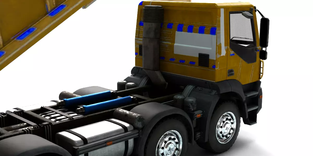 Rigged Dump Truck 3-Pack Construction Vehicles Bundle 3D model_42