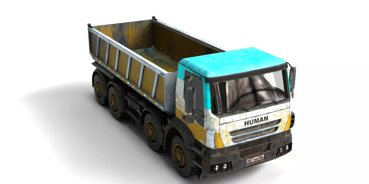 Rigged Dump Truck 3-Pack Construction Vehicles Bundle 3D model_22