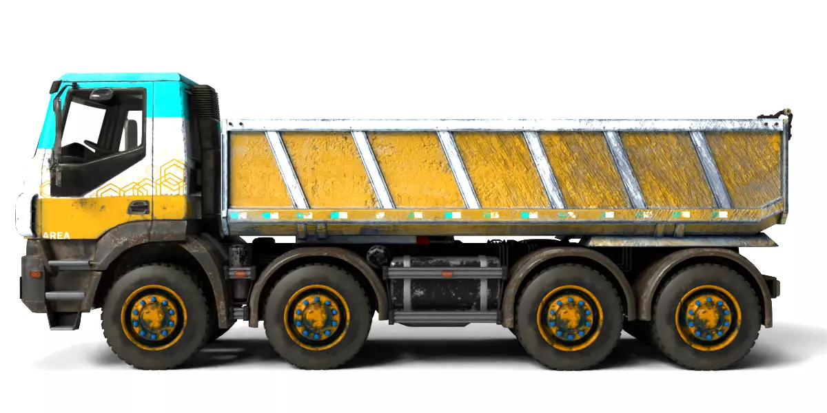 Rigged Dump Truck 3-Pack Construction Vehicles Bundle 3D model_19