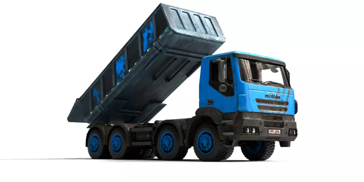 Rigged Dump Truck 3-Pack Construction Vehicles Bundle 3D model_13