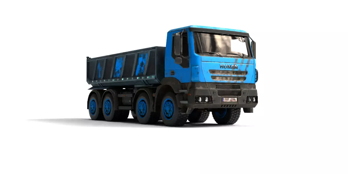 Rigged Dump Truck 3-Pack Construction Vehicles Bundle 3D model_6