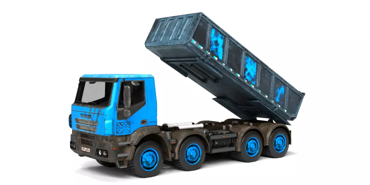 Rigged Dump Truck 3-Pack Construction Vehicles Bundle 3D model_11