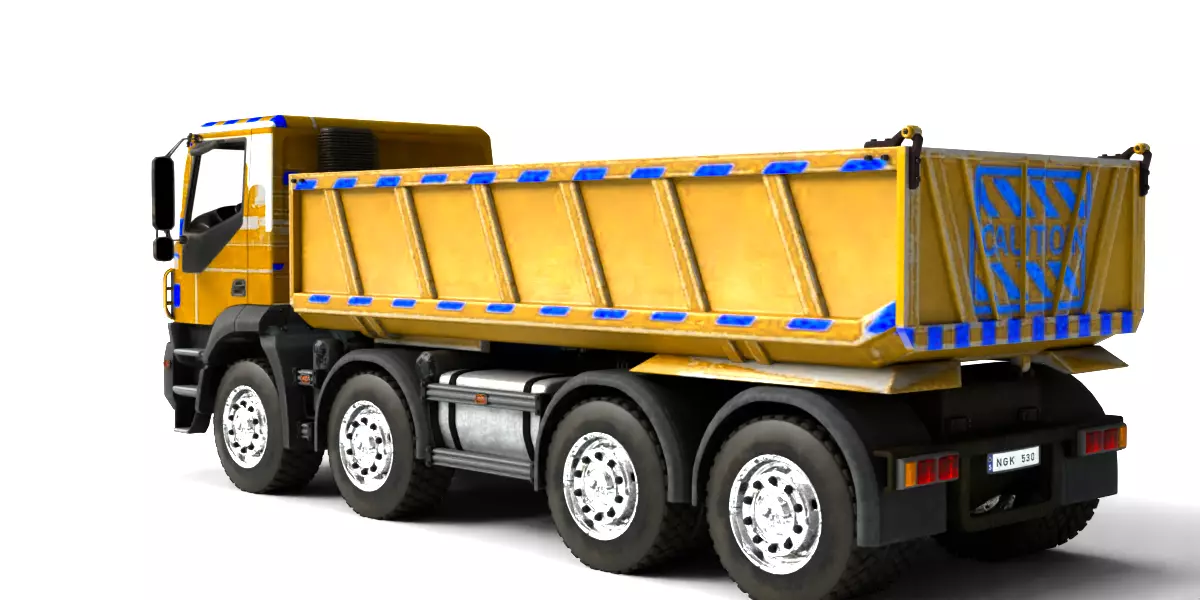 Rigged Dump Truck 3-Pack Construction Vehicles Bundle 3D model_31