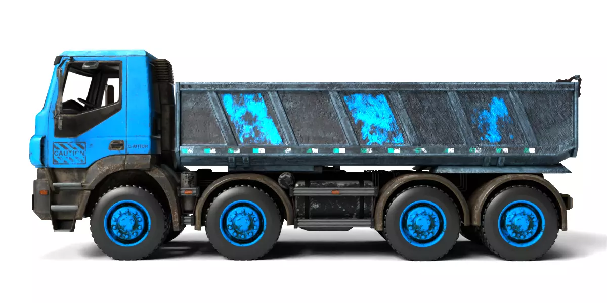 Rigged Dump Truck 3-Pack Construction Vehicles Bundle 3D model_8