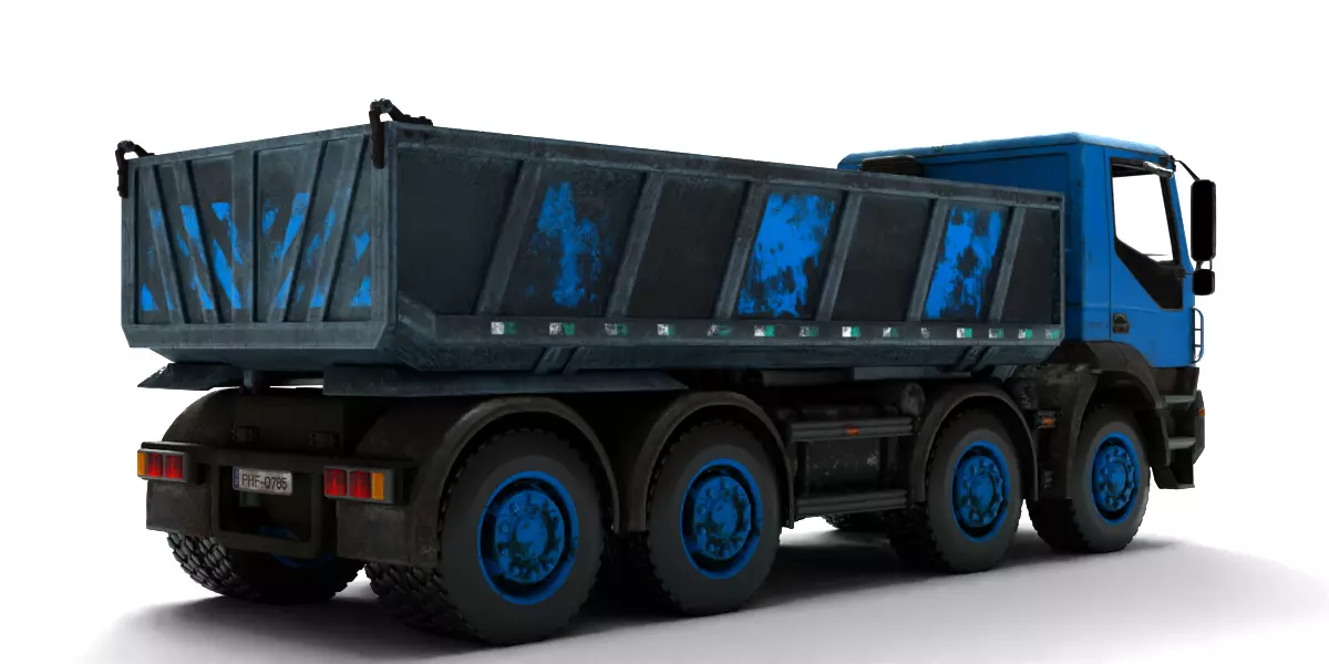 Rigged Dump Truck 3-Pack Construction Vehicles Bundle 3D model_14