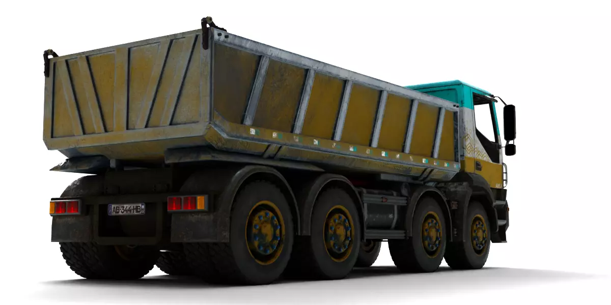 Rigged Dump Truck 3-Pack Construction Vehicles Bundle 3D model_30