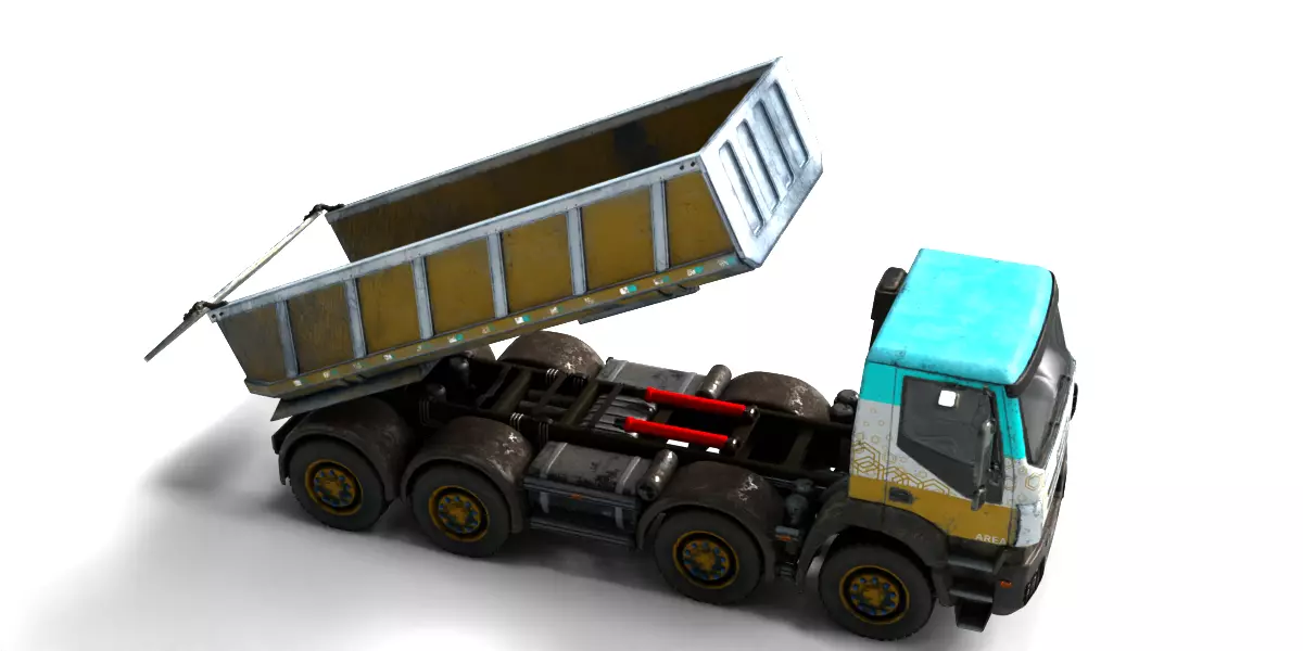 Rigged Dump Truck 3-Pack Construction Vehicles Bundle 3D model_25