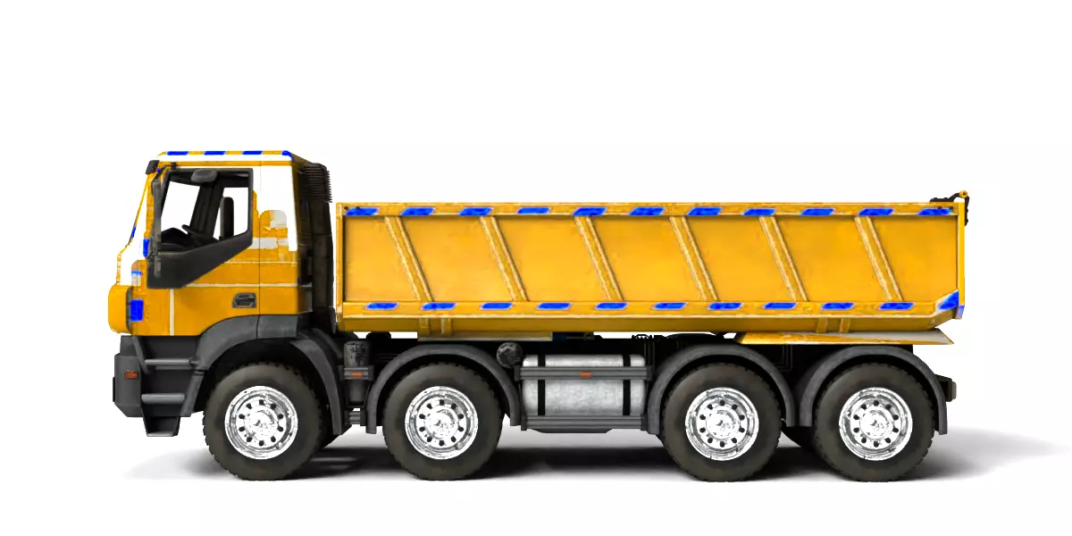 Rigged Dump Truck 3-Pack Construction Vehicles Bundle 3D model_34