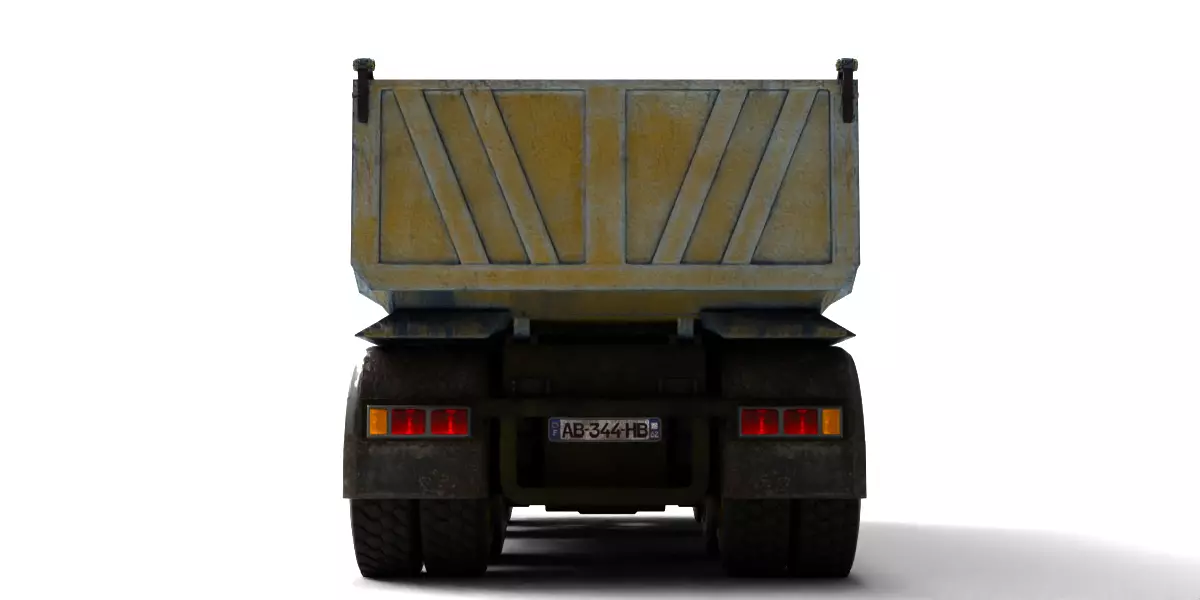 Rigged Dump Truck 3-Pack Construction Vehicles Bundle 3D model_28