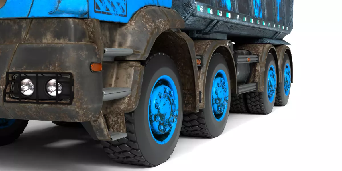 Rigged Dump Truck 3-Pack Construction Vehicles Bundle 3D model_10