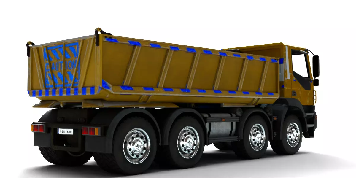 Rigged Dump Truck 3-Pack Construction Vehicles Bundle 3D model_32