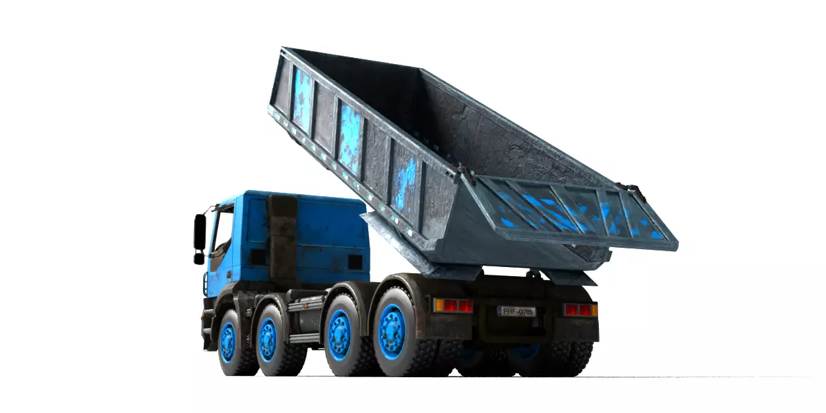 Rigged Dump Truck 3-Pack Construction Vehicles Bundle 3D model_12