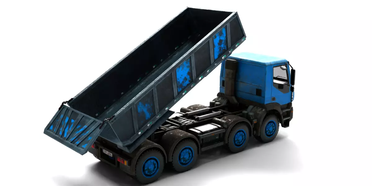 Rigged Dump Truck 3-Pack Construction Vehicles Bundle 3D model_16