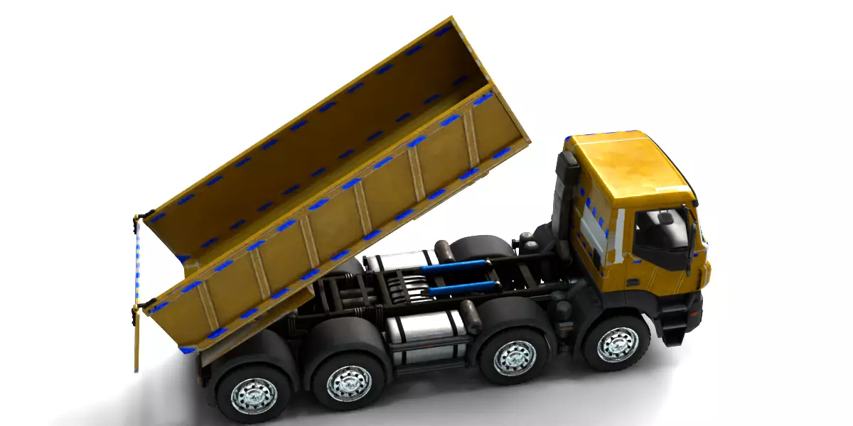Rigged Dump Truck 3-Pack Construction Vehicles Bundle 3D model_37