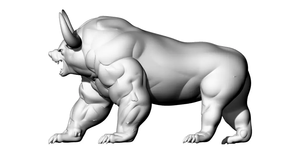 Buffel Bear Monster Muscle Big 3D print model_5