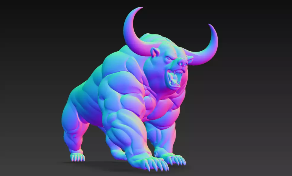 Buffel Bear Monster Muscle Big 3D print model_3