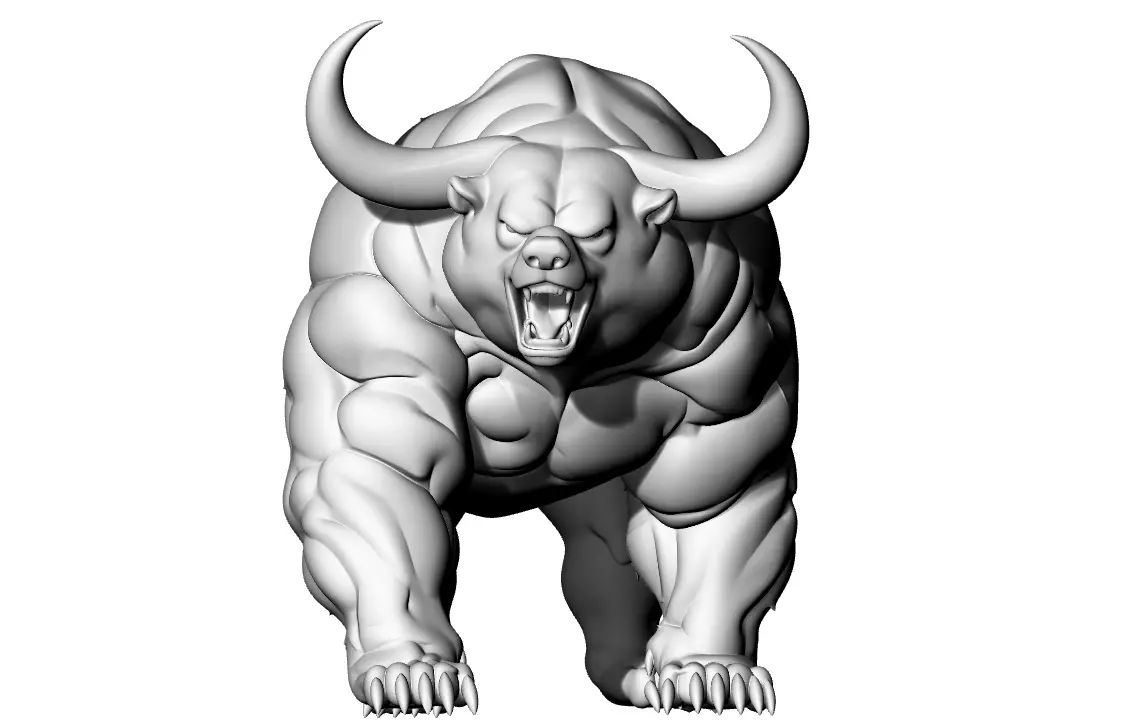 Buffel Bear Monster Muscle Big 3D print model_0