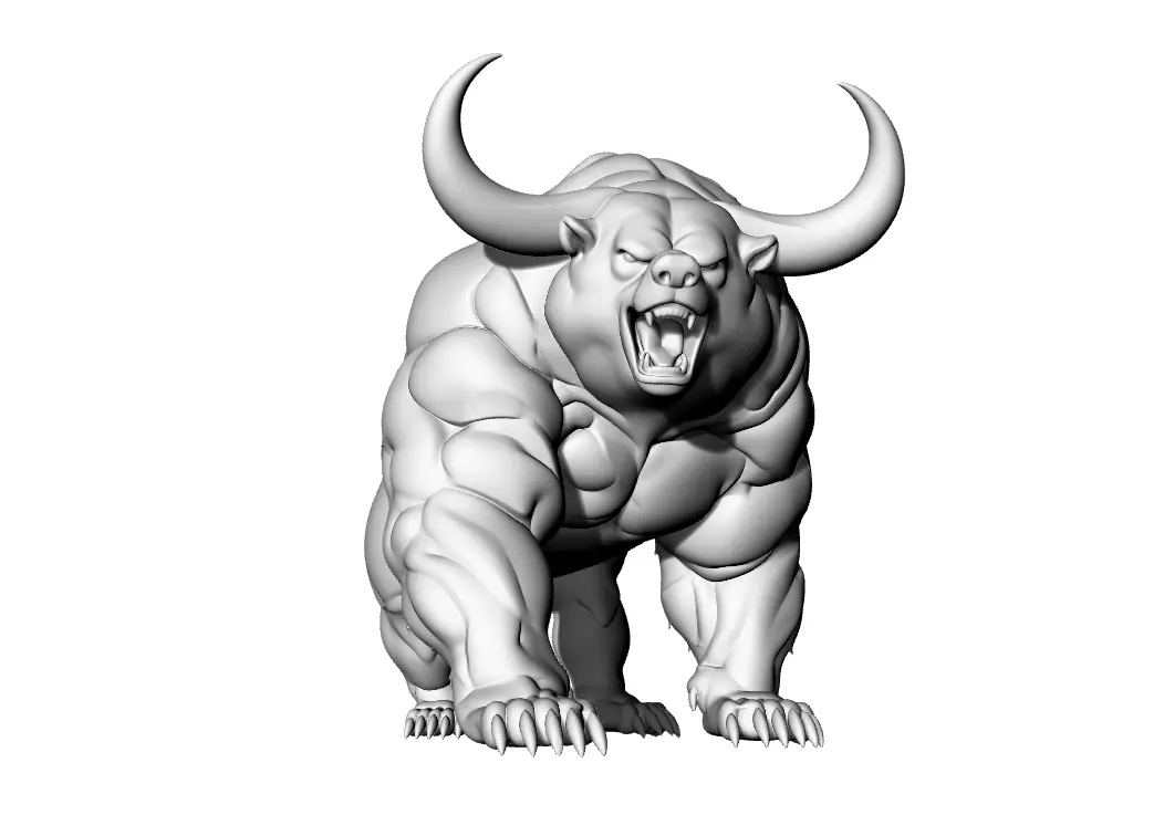 Buffel Bear Monster Muscle Big 3D print model_2