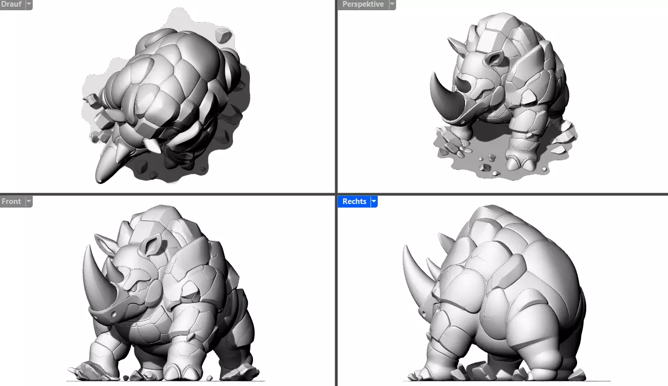 Rhino Wild Monster 3D print model_3