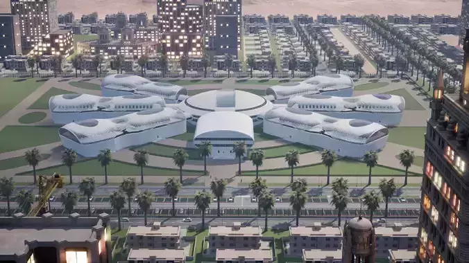 Futuristic City Data Center 3D Asset Pack