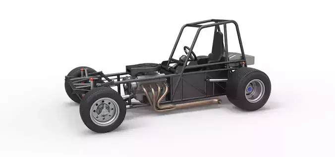 Vintage Dirt Modified stock car Base Version 4 Scale 1 to 25