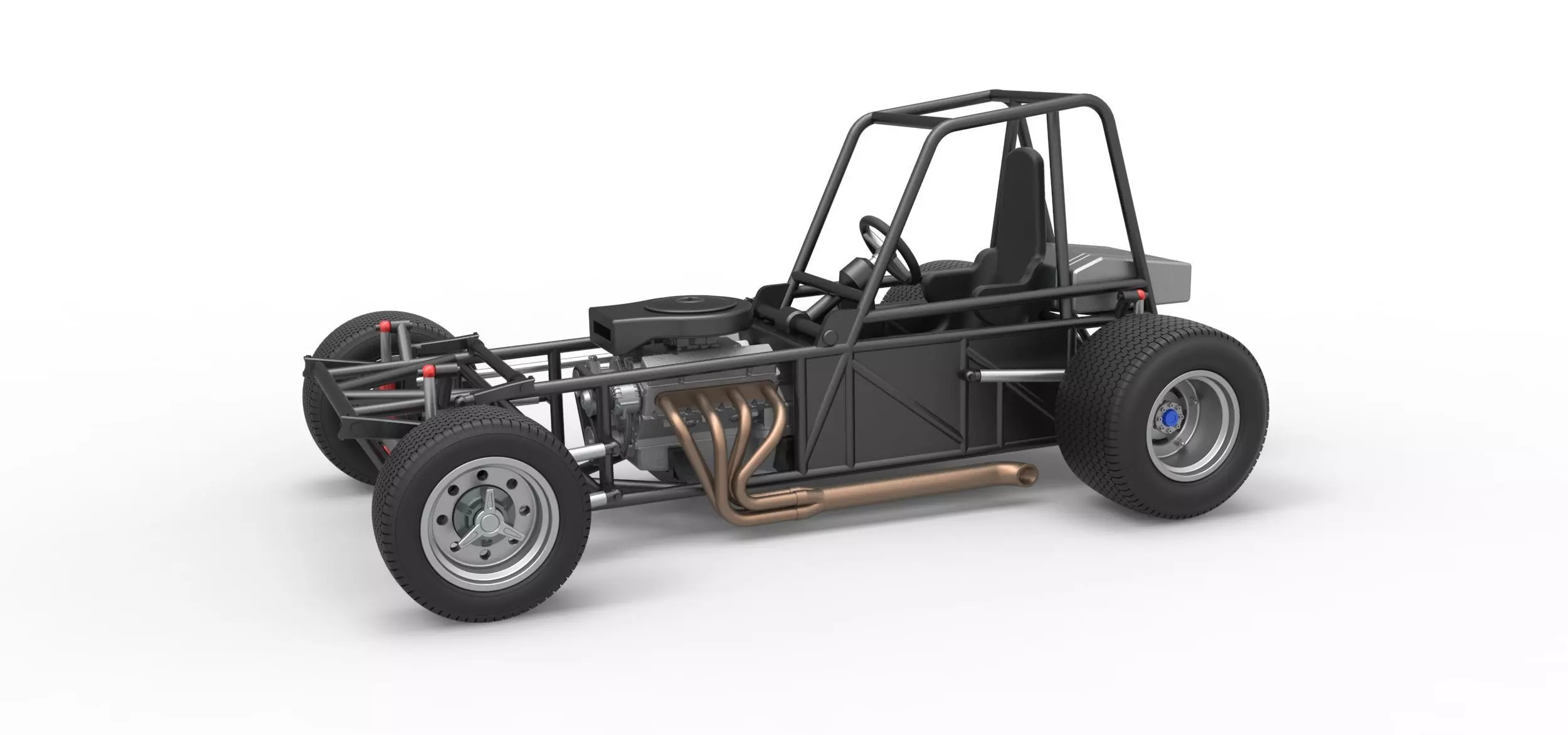 Vintage Dirt Modified stock car Base Version 4 Scale 1 to 25 3D print model