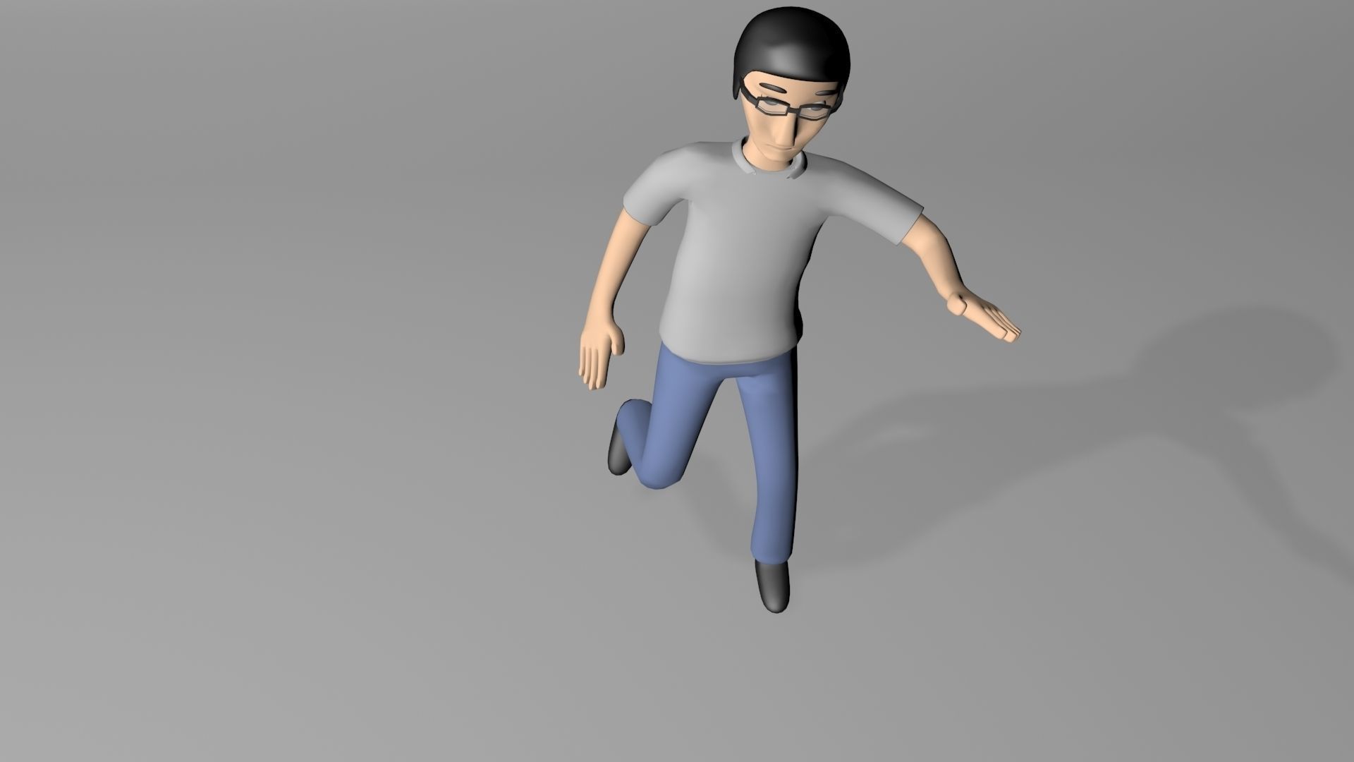 Boy play Low-poly 3D model_2