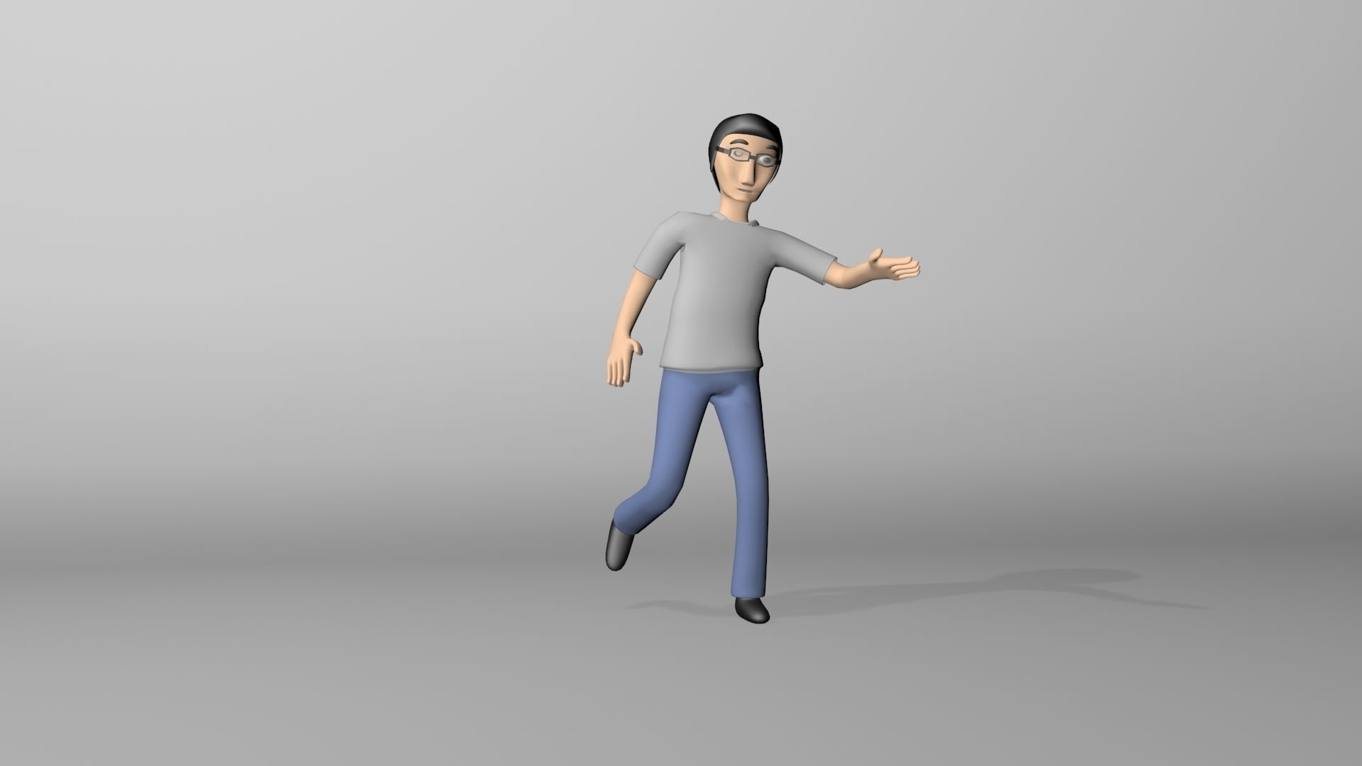 Boy play Low-poly 3D model_1